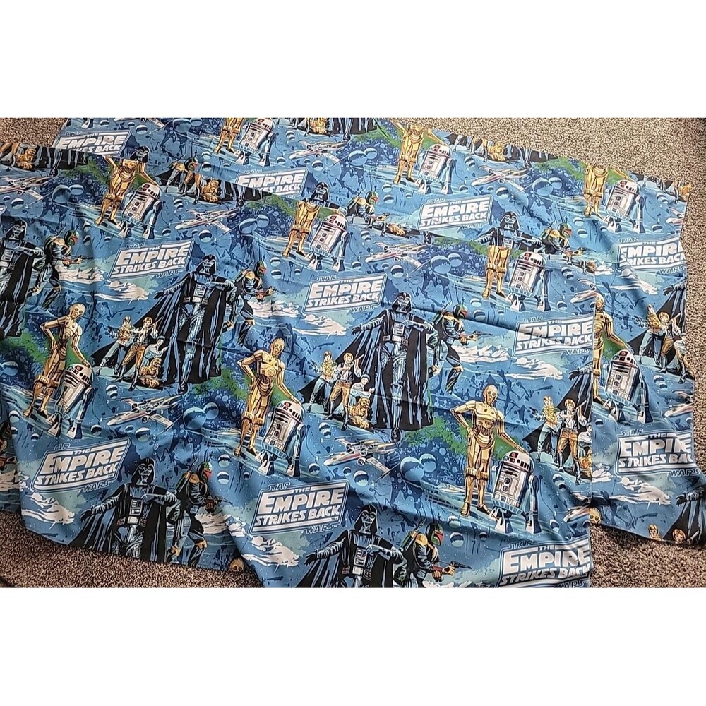 Original Star Wars Flat Sheet Vintage 70s Muslin Thick Crafting Fabric Curtains